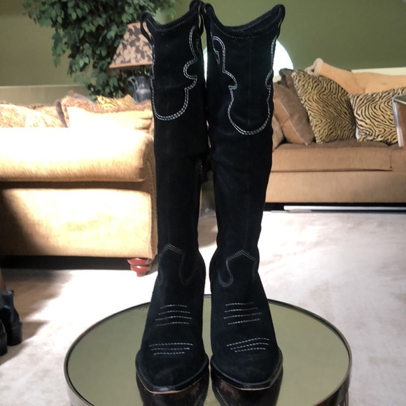 Via Spiga Women’s Western Black Suede all leather size 8. - Picture 2 of 5